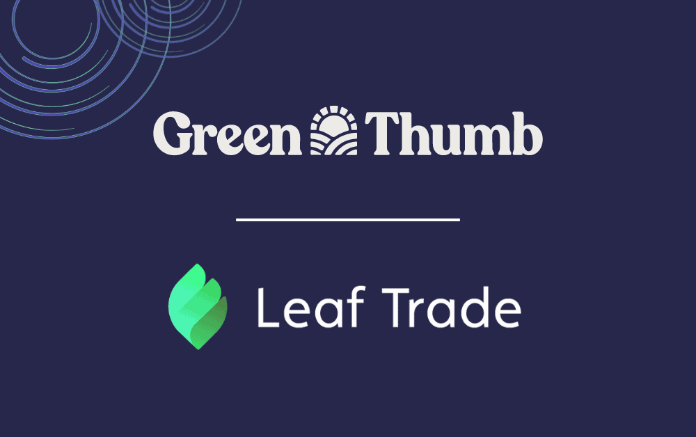Green Thumb Industries plus Leaf Trade logos