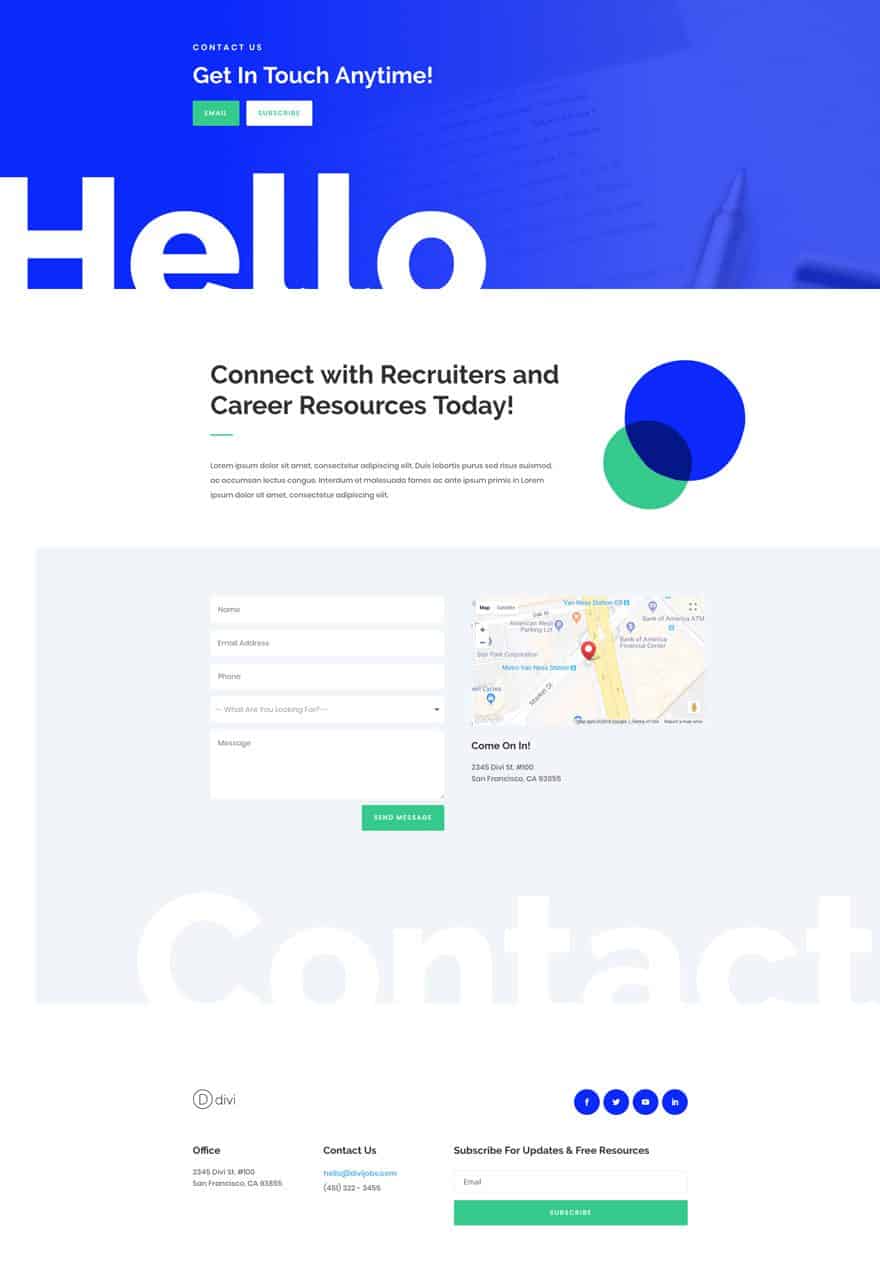 job recruiter contact page