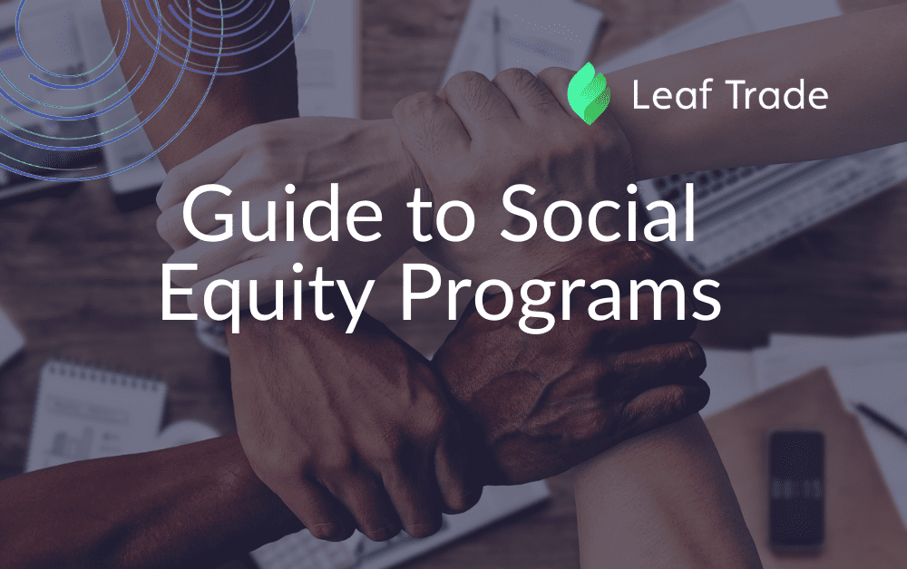 image showing a group of racially diverse hands with text on top that reads guide to social equity programs